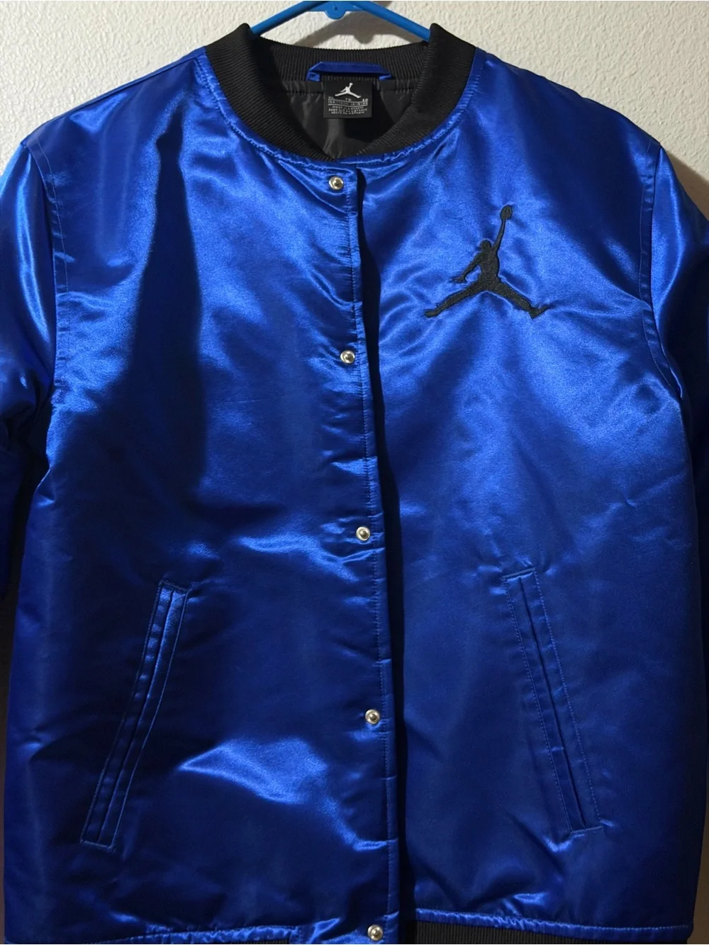 Jordan Satin Bomber Jacket - Royal Blue Size XL